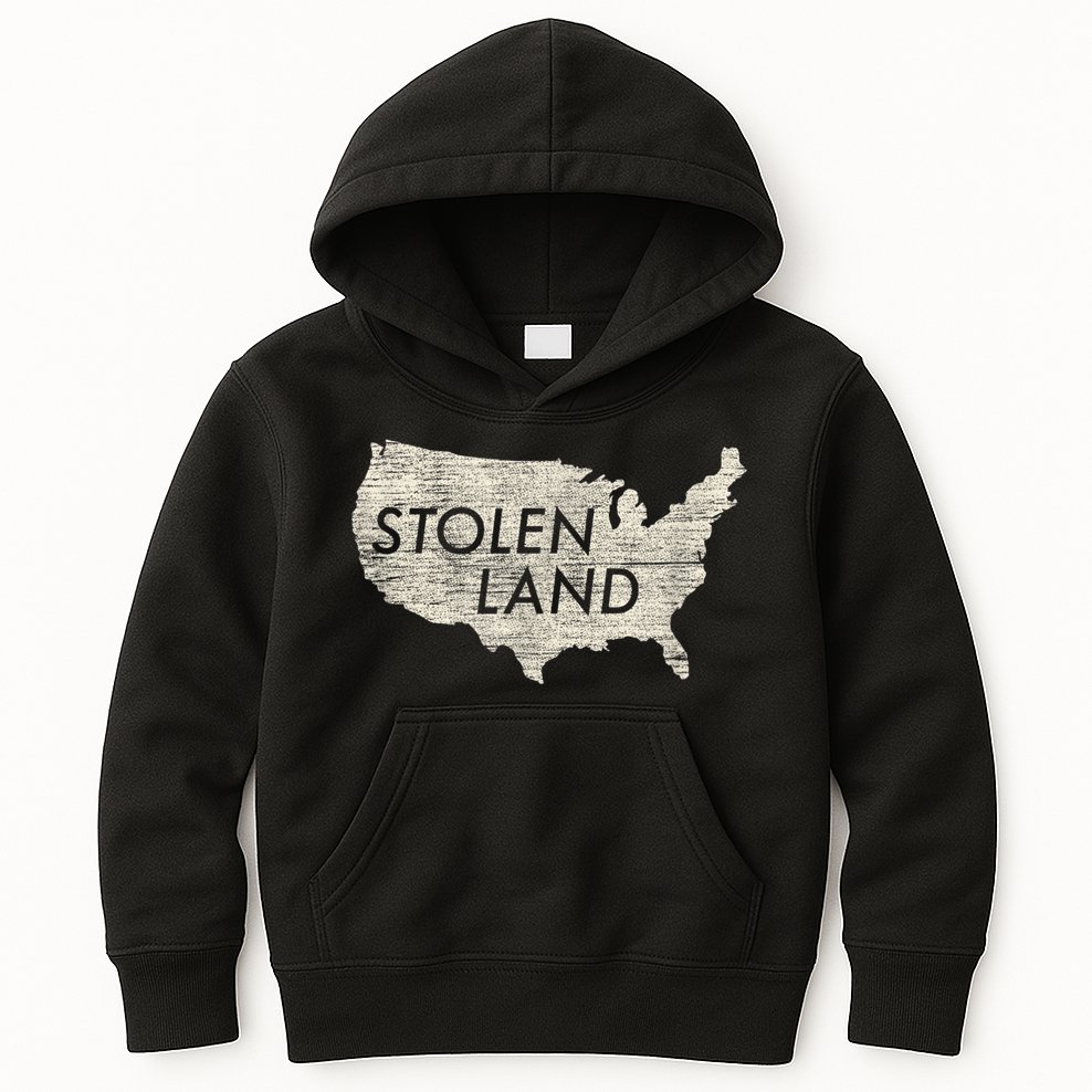 Stolen Land Native American Indigenous Kids Hoodie