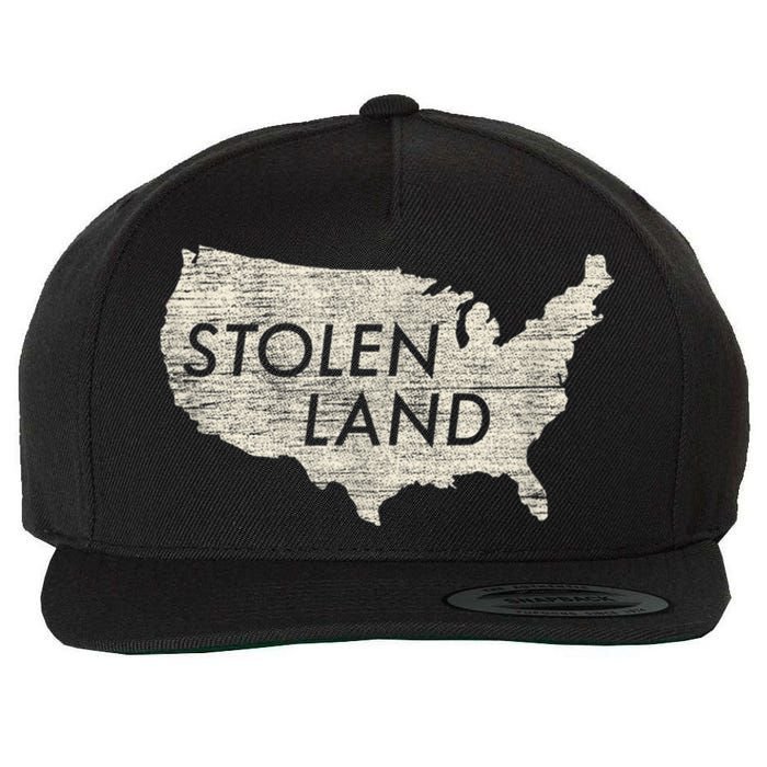 Stolen Land Native American Indigenous Wool Snapback Cap