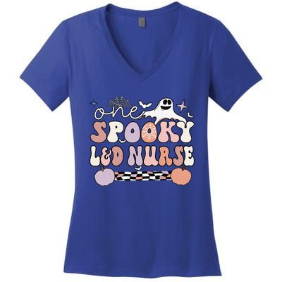 Spooky L&D Nurse Halloween Labor And Delivery Nurse Women's V-Neck T-Shirt