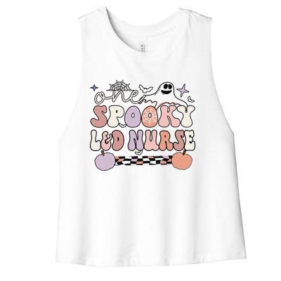 Spooky L&D Nurse Halloween Labor And Delivery Nurse Women's Racerback Cropped Tank