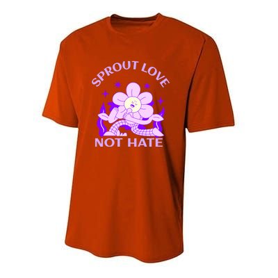 Sprout Love Not Hate Eracing Hate And Racism Together Gift Youth Performance Sprint T-Shirt