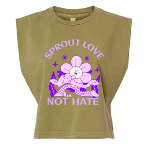 Sprout Love Not Hate Eracing Hate And Racism Together Gift Garment-Dyed Women's Muscle Tee