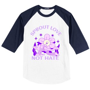 Sprout Love Not Hate Eracing Hate And Racism Together Gift Baseball Sleeve Shirt