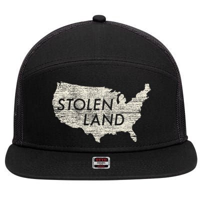 Stolen Land Native American Indigenous 7 Panel Mesh Trucker Snapback Hat