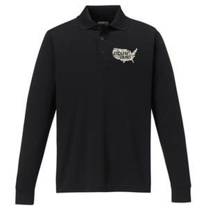 Stolen Land Native American Indigenous Performance Long Sleeve Polo