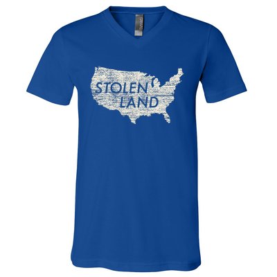 Stolen Land Native American Indigenous V-Neck T-Shirt