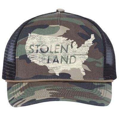 Stolen Land Native American Indigenous Retro Rope Trucker Hat Cap