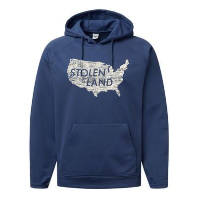 Stolen Land Native American Indigenous Performance Fleece Hoodie