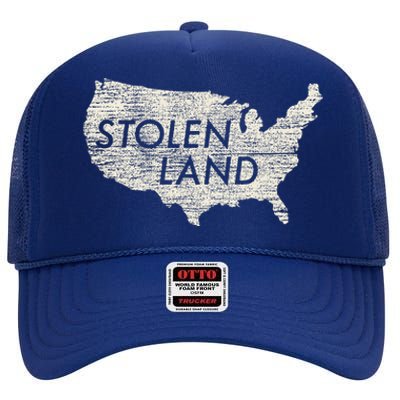 Stolen Land Native American Indigenous High Crown Mesh Back Trucker Hat