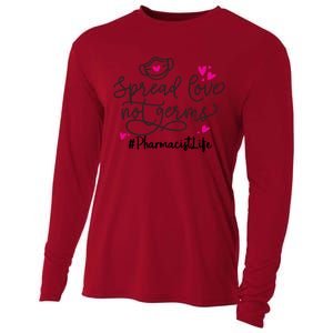 Spread Love Not Germs Funny Pharmacist Valentine Cooling Performance Long Sleeve Crew