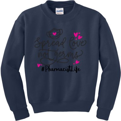 Spread Love Not Germs Funny Pharmacist Valentine Kids Sweatshirt