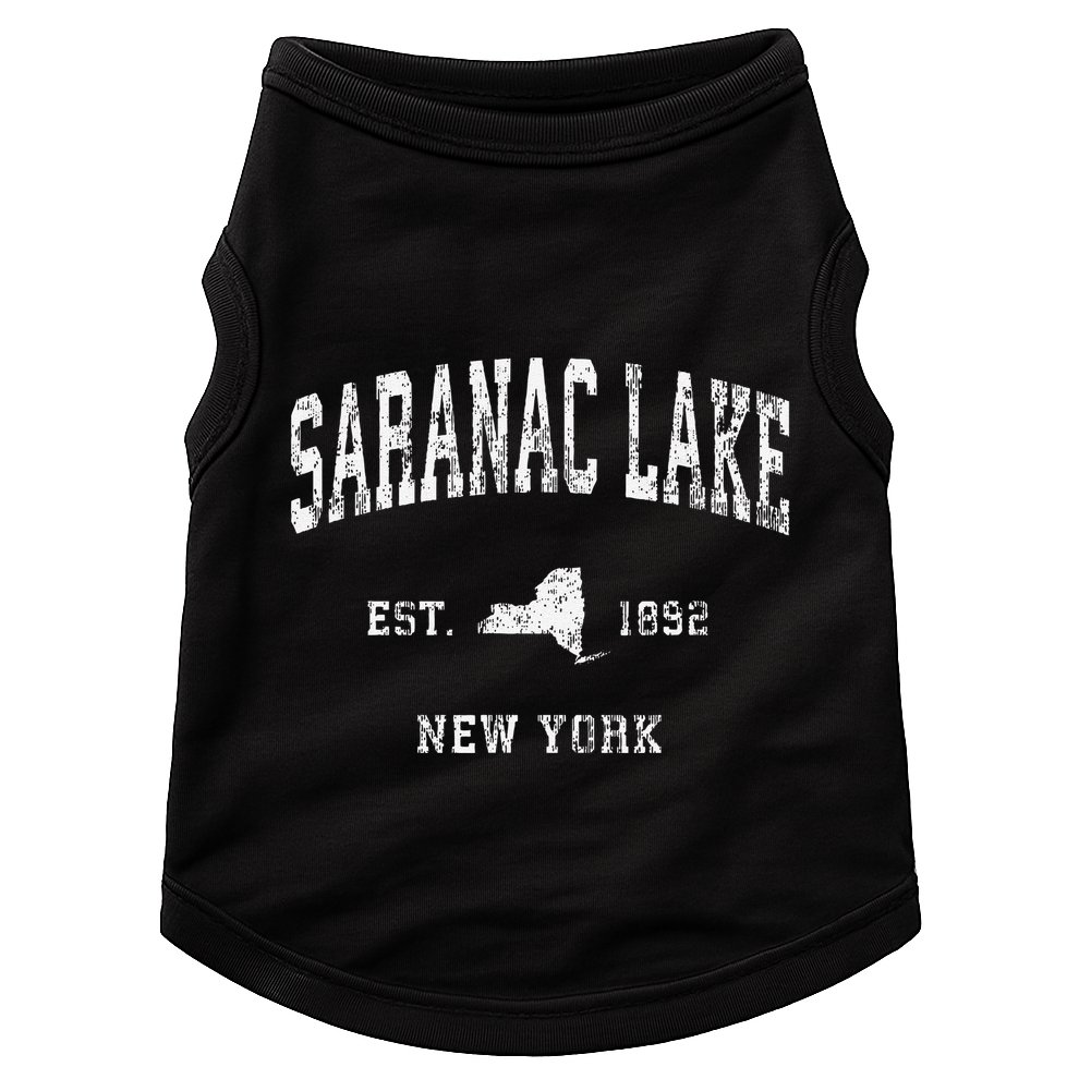 Saranac Lake New York Ny Vintage Athletic Sports Doggie Tank