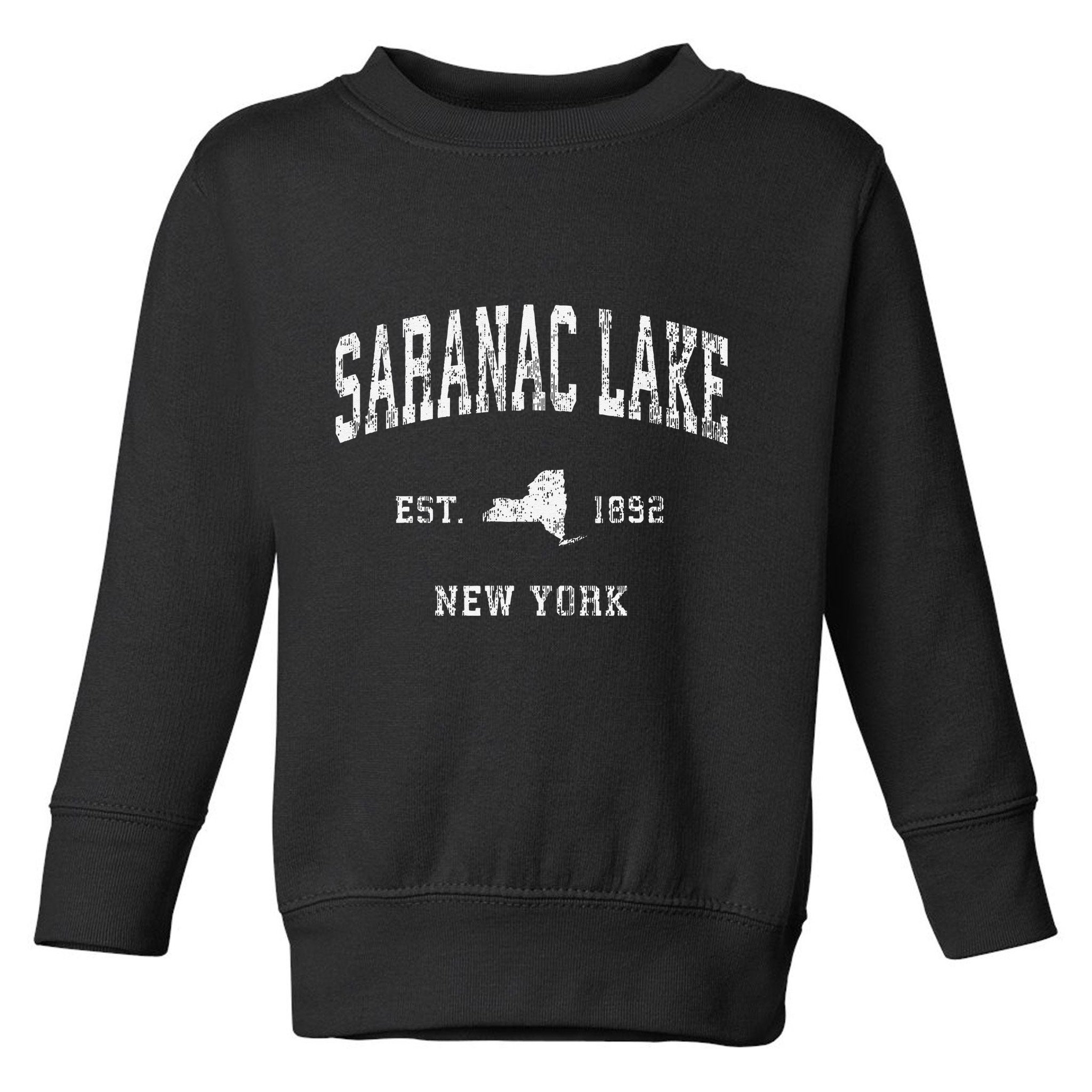 Saranac Lake New York Ny Vintage Athletic Sports Toddler Sweatshirt