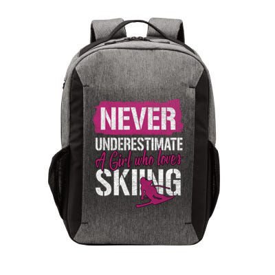 Ski Lovers Never Underestimate A Who Loves Skiing Gift Funny Gift Vector Backpack