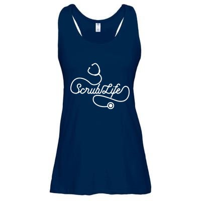 Scrub Life Nurse Doctor Stethoscope Passionate Medical RN Ladies Essential Flowy Tank