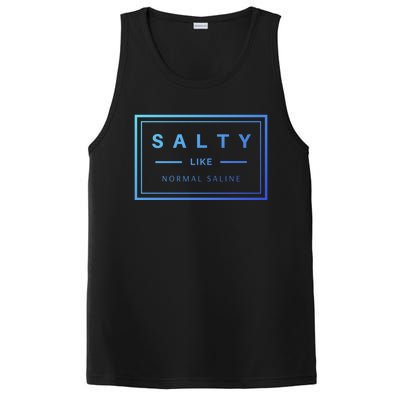 Salty Like Normal Saline White Text Design Cute Gift PosiCharge Competitor Tank