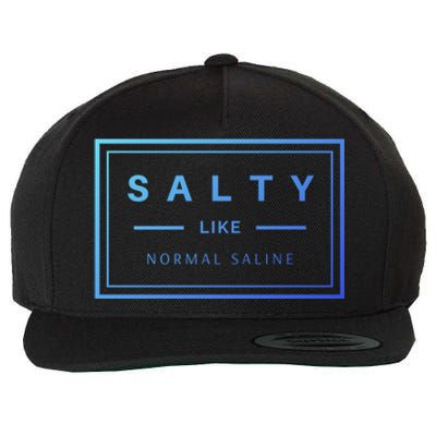 Salty Like Normal Saline White Text Design Cute Gift Wool Snapback Cap