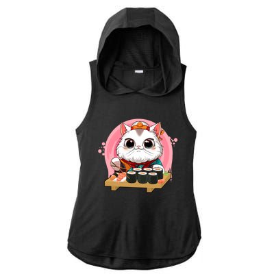 Sushi Lover Neko Cat Lovers Kawaii Anime Cute Sushi Gift Ladies PosiCharge Tri-Blend Wicking Draft Hoodie Tank