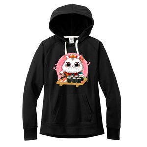 Sushi Lover Neko Cat Lovers Kawaii Anime Cute Sushi Gift Women's Fleece Hoodie