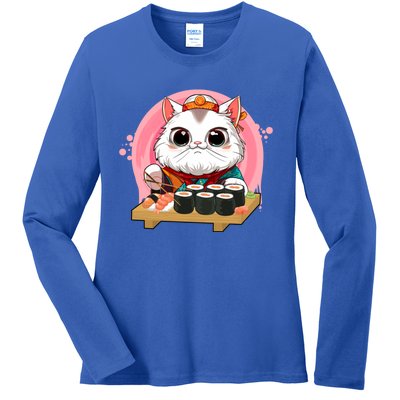 Sushi Lover Neko Cat Lovers Kawaii Anime Cute Sushi Gift Ladies Long Sleeve Shirt