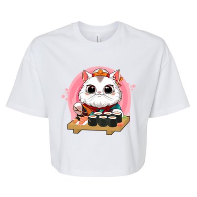 Sushi Lover Neko Cat Lovers Kawaii Anime Cute Sushi Gift Bella+Canvas Jersey Crop Tee