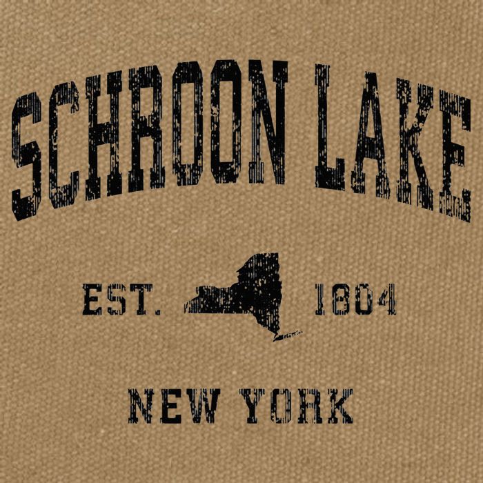 Schroon Lake New York Ny Athletic Black Sports Cotton Canvas Backpack