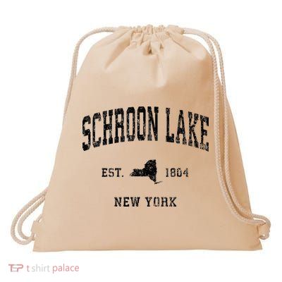 Schroon Lake New York Ny Athletic Black Sports Drawstring Bag
