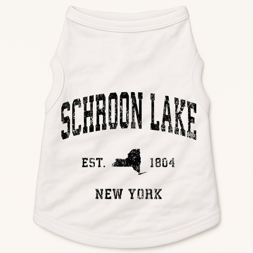 Schroon Lake New York Ny Athletic Black Sports Doggie Tank