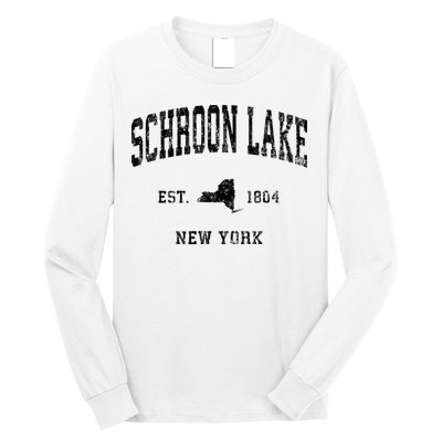 Schroon Lake New York Ny Athletic Black Sports Long Sleeve Shirt