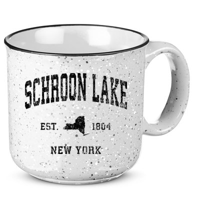 Schroon Lake New York Ny Athletic Black Sports 15oz Campfire Ceramic Mug