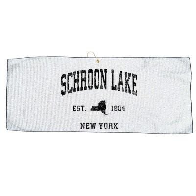 Schroon Lake New York Ny Athletic Black Sports Large Microfiber Waffle Golf Towel