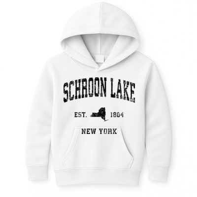 Schroon Lake New York Ny Athletic Black Sports Kids Hoodie