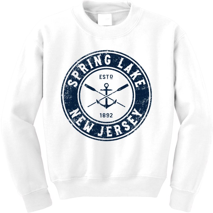 Spring Lake New Jersey Nj Vintage Boat Anchor & Oars Kids Sweatshirt