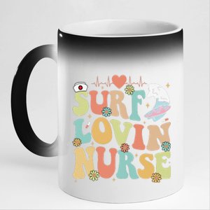 Surf Lovin Nurse Summer Groovy 11oz Black Color Changing Mug