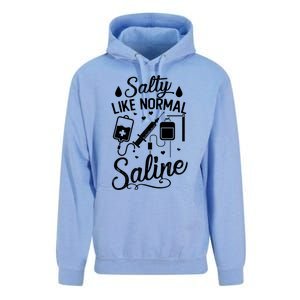 Salty Like Normal Saline Funny Nurse Gift Unisex Surf Hoodie