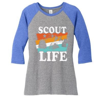 Scout Life Outdoor Adventure Gift Scouts Gift Women's Tri-Blend 3/4-Sleeve Raglan Shirt