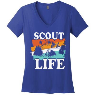 Scout Life Outdoor Adventure Gift Scouts Gift Women's V-Neck T-Shirt