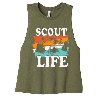 Scout Life Outdoor Adventure Gift Scouts Gift Women's Racerback Cropped Tank