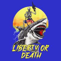 Skeleton Liberty Or Death Shark Halloween American Flag Visor