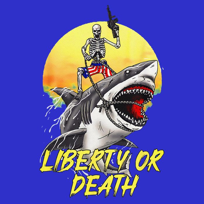 Skeleton Liberty Or Death Shark Halloween American Flag Visor