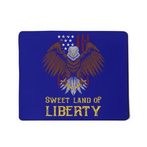 Sweet Land Of Liberty Eagle Over Distressed American Flag Gift Mousepad