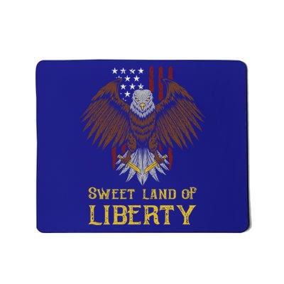 Sweet Land Of Liberty Eagle Over Distressed American Flag Gift Mousepad