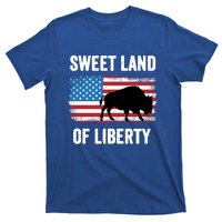 Sweet Land Of Liberty July 4th American Flag Buffalo Patriot Gift T-Shirt