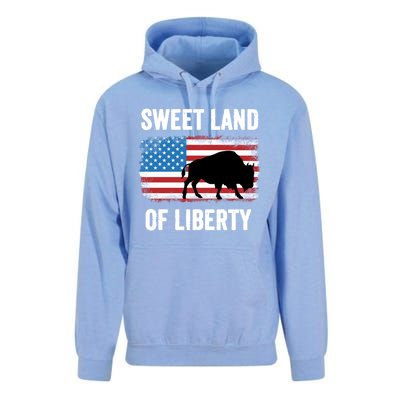 Sweet Land Of Liberty July 4th American Flag Buffalo Patriot Gift Unisex Surf Hoodie