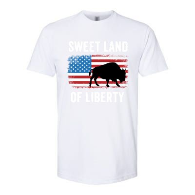 Sweet Land Of Liberty July 4th American Flag Buffalo Patriot Gift Softstyle® CVC T-Shirt