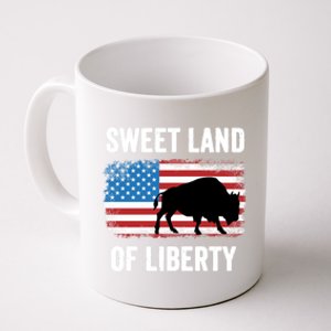 Sweet Land Of Liberty July 4th American Flag Buffalo Patriot Gift Coffee Mug