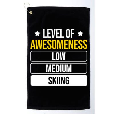 Ski Level Of Awesoess Skiing Gift Platinum Collection Golf Towel