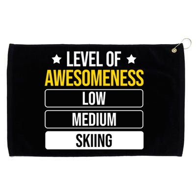 Ski Level Of Awesoess Skiing Gift Grommeted Golf Towel