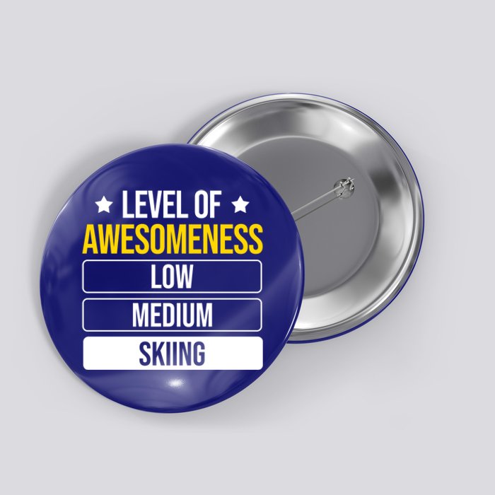 Ski Level Of Awesoess Skiing Gift Button