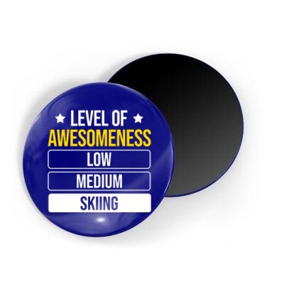 Ski Level Of Awesoess Skiing Gift Magnet